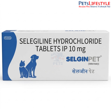 Intas Selgin Pet 10mg Tablets (Selegiline hydrochloride) for Dogs
