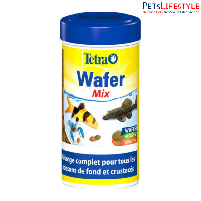 Tetra Wafer Mix Sinking Fish Food for Bottom Feeders & Crustaceans with Shrimp & Spirulina 48 Gram