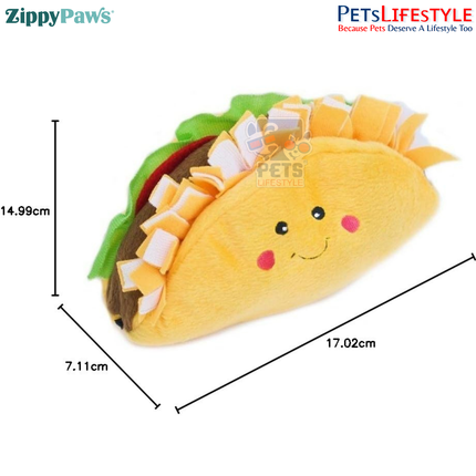 ZippyPaws Nomnomz Plush Squeaker Dog Toy for the Foodie Pup