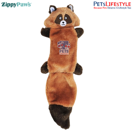 ZippyPaws Zingy – Raccoon  Large Blaster Squeaker Stuffing-Free Plush Dog Toy