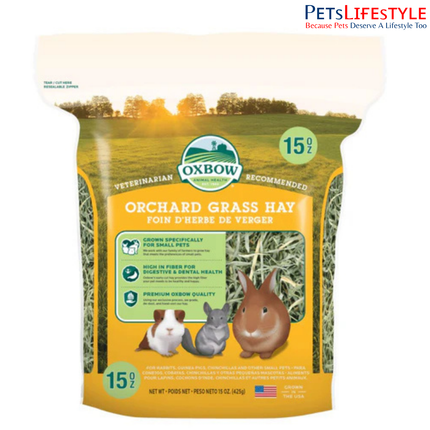 OXBOW Orchard Grass Hay 425g – Soft Aromatic High-Fiber Hay for Small Pets