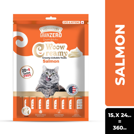 Grain Zero Creamy Lickable Cat treats Chicken and Liver (15g x24 Pcs)20 Pcs +4 Pcs Free ,360g (Copy)