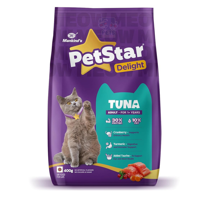 Mankind PetStar Adult Cat Food – Tuna Flavour | Complete & Balanced Nutrition with Taurine for Urinary, Digestive & Heart Health