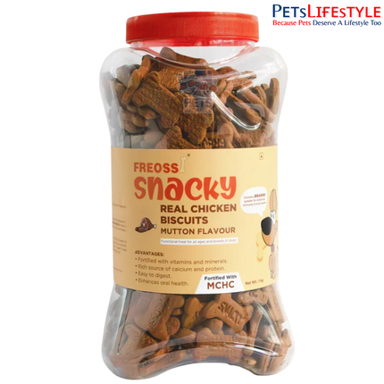 Snacky Real Chicken Functional Dog Biscuits - Mutton Flavour