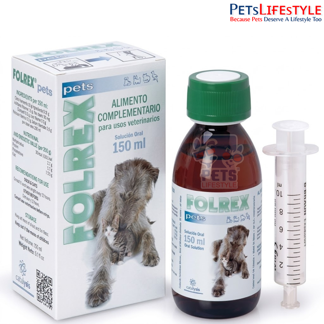 Vivaldis Folrex Pet Syrup for Dogs & Cats – Joint & Cartilage Support Supplement with Glucosamine (Chitin Hydrolyzate), 150 ml