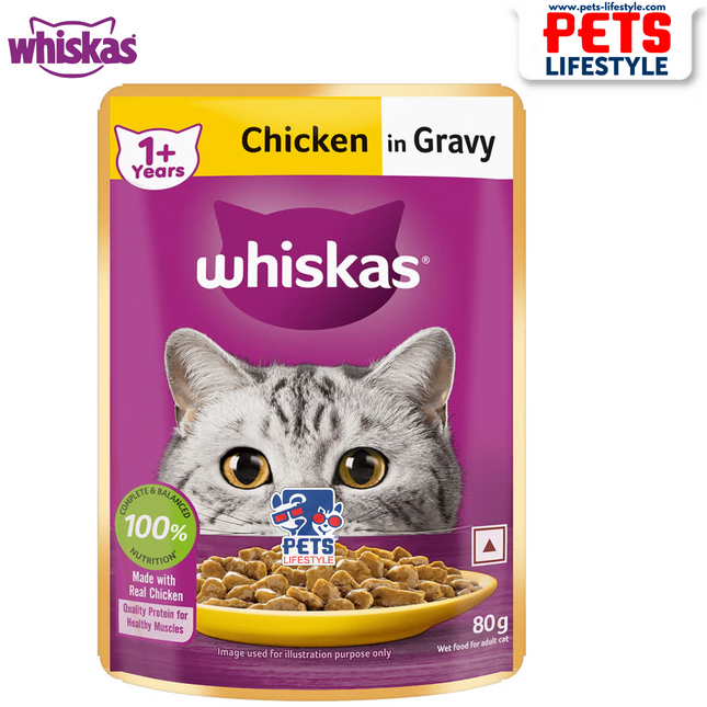 Whiskas Chicken in Gravy Adult Wet Cat Food - 85 g packs