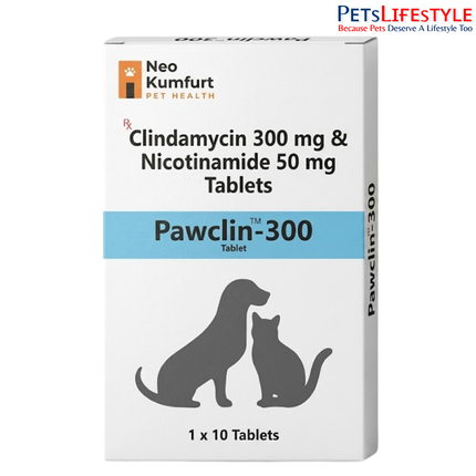 Neo Kumfurt Pawclin – Clindamycin Broad-Spectrum Antibiotic Tablets for Dogs & Cats