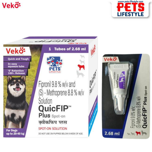 Veko QuicFIP Plus Spot-On Solution for Dogs 20–40 kg (2.68 ml)