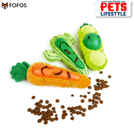 FOFOS Cute Treat Toy – Green Bean – Treat Dispensing Plush Toy for Dogs