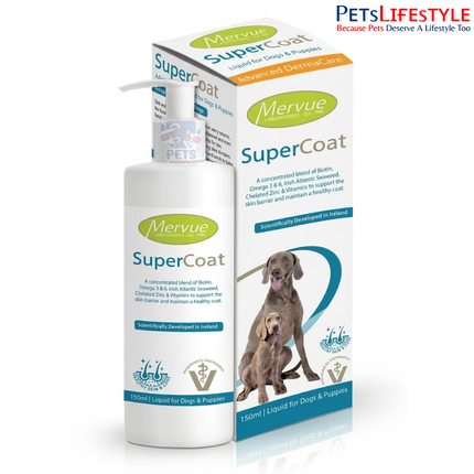 Mervue SuperCoat | Advanced Skin & Coat Health Supplement for Dogs | 150 ml