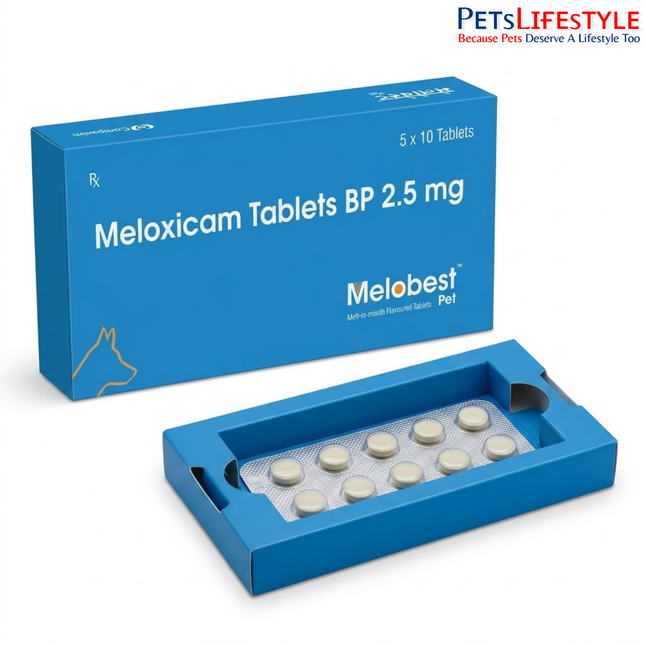 TTK Melobest Pet Meloxicam 2.5 mg Tablets for Dogs – Advanced Pain & Inflammation Relief 1 strip (10 tablets)