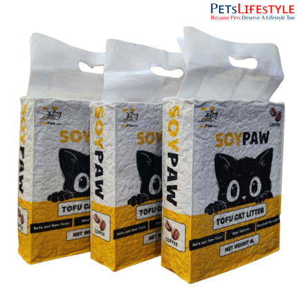 SoyPaw Coffee Soybean Cat Litter 6L – Natural Clumping Dust-Free Tofu Cat Litter