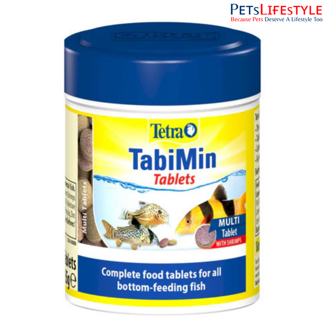 Tetra TabiMin Sinking Tablets Fish Food for Bottom Feeders & Timid Fish with Shrimp for Growth, Health & Colour 36g (120 Tablets)