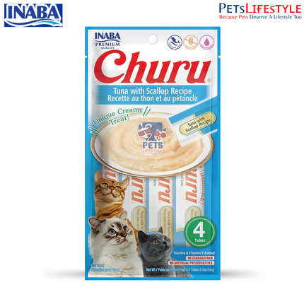 Inaba Churu Tuna with Scallop Recipe is a premium lickable cat treat