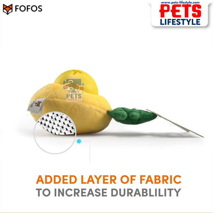 FOFOS Cute Treat Toy – Pineapple – Treat Dispensing Plush Toy for Dogs