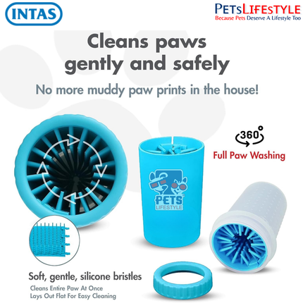 Dog Paw Cleaner Cup for Medium to Large Dogs – Portable Foot Washer with Soft Silicone Bristles