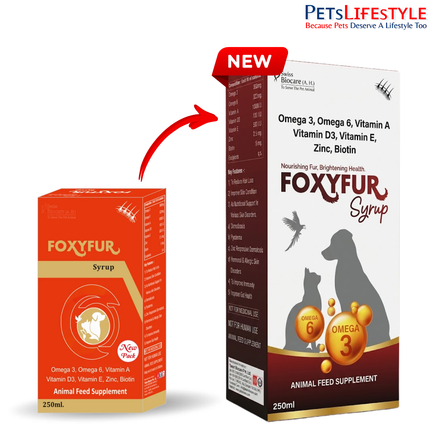 Foxyfur Syrup for Dogs & Cats – Advanced Skin, Coat & Joint Health Supplement