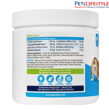 Glandex Anal Gland Support Soft Chews for Dogs & Cats Boot the Scoot Formula