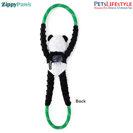 ZippyPaws RopeTugz – Panda  Super Sized Plush Rope Tug Dog Toy with Squeaker