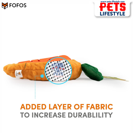 FOFOS Cute Treat Toy Carrot – Treat Dispensing Plush Toy for Dogs