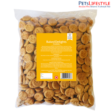 Baked Delights Chicken Flavour Round Shape Dog Treats (800g)