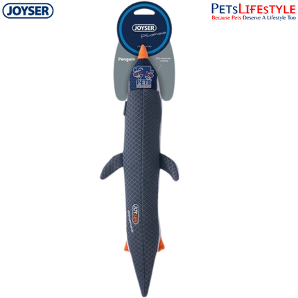 JOYSER Penguin Plush Dog Toy with Full Body Squeaker – Light Grey