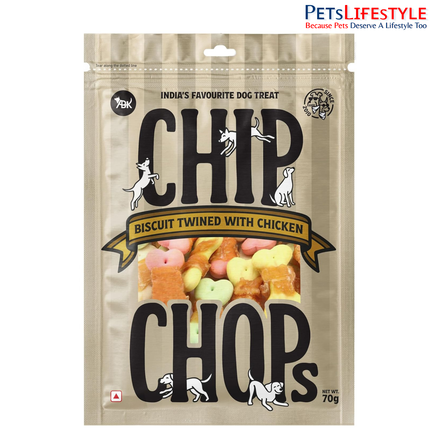Chip Chops Biscuit Twined with Chicken Dog Treats 70g