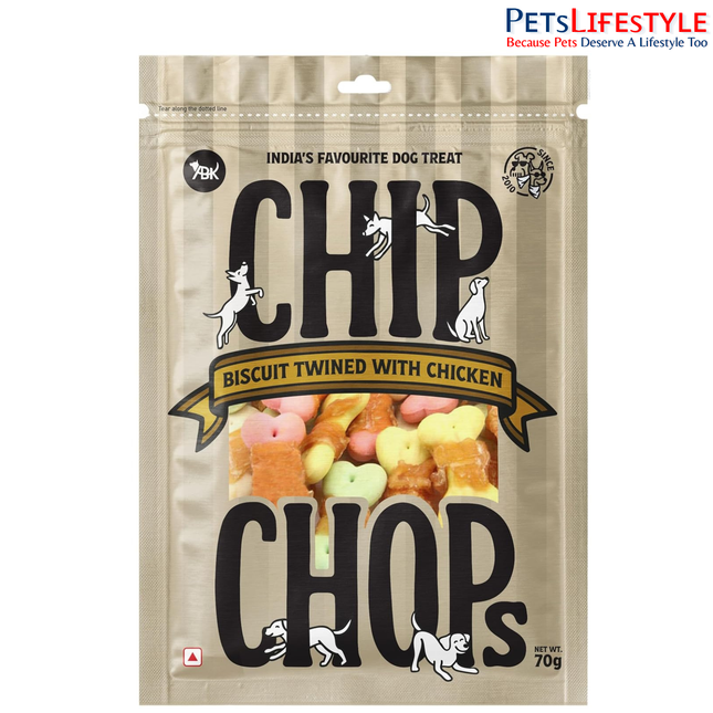 Chip Chops Biscuit Twined with Chicken Dog Treats 70g