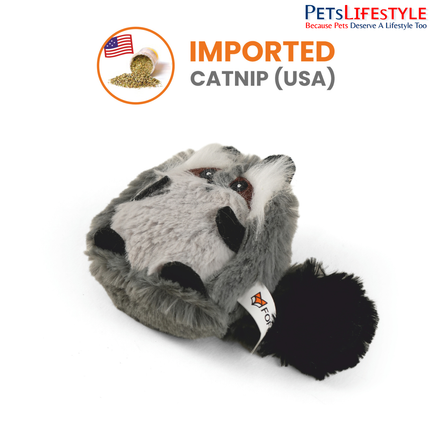 FOFOS Floppy Crinkle Raccoon Cat Toy – Soft Plush Toy with US-Grade Catnip & Crinkle Paper for Kittens & Cats