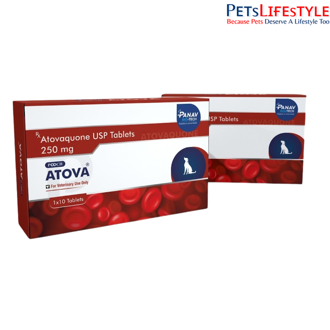 Pooch Atova Atovaquone 250 mg Tablets for Dogs Babesia Treatment