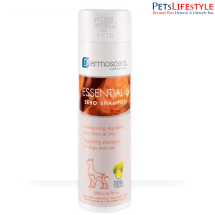 Savavet Dermoscent Essential 6 Sebo Shampoo for Dogs & Cats – Sebo-Regulating Anti-Dandruff Shampoo (200 ml)