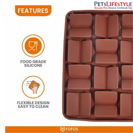 FOFOS Licking Mat Dark Brown – Food-Grade Silicone Slow Feeder & Enrichment Mat for Dogs and Cats