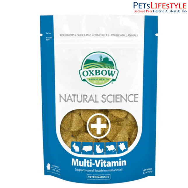 Oxbow Natural Science Multi-Vitamin Supplement for Rabbits, Guinea Pigs & Small Pets (120 g)