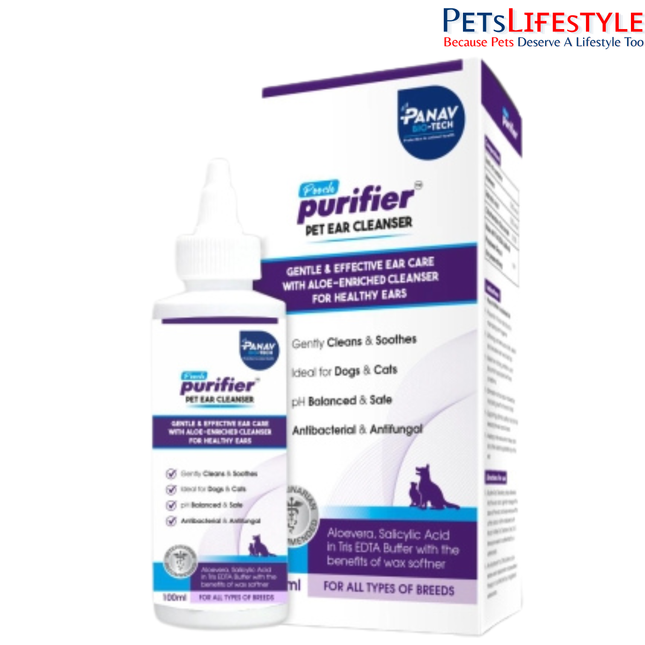 Pooch Purifier Pet Ear Cleanser for Dogs & Cats with Aloe Vera (100 ml)