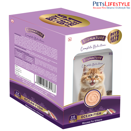 Signature Ocean Fish Mousse Kitten 80g (5+1 Pack)