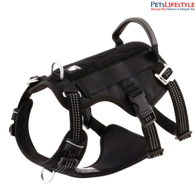 Truelove Escape Proof Dog Harness – Black– Double H-Design Safety Harness for Strong Dogs