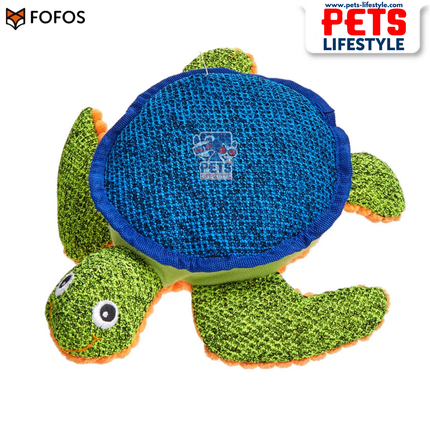 The FOFOS Summer Plush Sea Turtle Dog Toy | Multi-Fabric Squeaky Toy