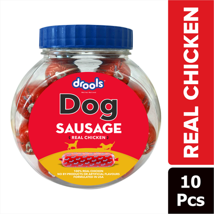 Drools Real Chicken Sausage for Dog 10Pcs Jar