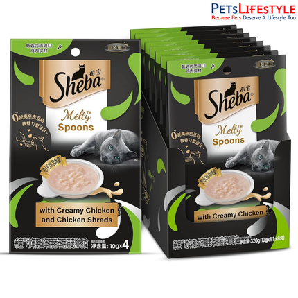 Sheba Melty Spoons Creamy Chicken & Chicken Shred Lickable Creamy Cat Treats