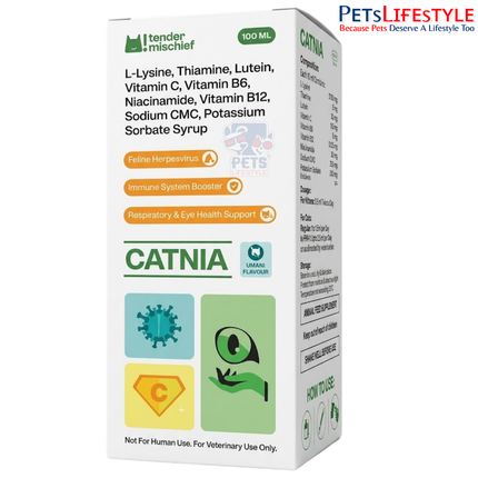 CATNIA Syrup for Cats Immunity Support, Feline Herpesvirus & Respiratory Health 100ml