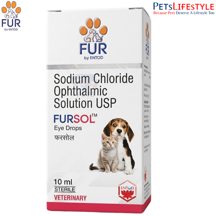 FURSOL Eye Drops 10ML – Hypertonic Saline 5% Solution for Corneal Edema & Corneal Ulcers in Dogs and Cats