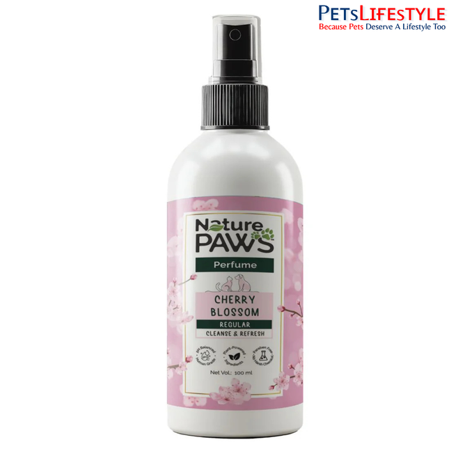 NaturePAWS Regular Range Pet Perfume Spray 100 ml – Japanese Cherry Blossom with Witch Hazel & Vitamin E for Dogs & Cats