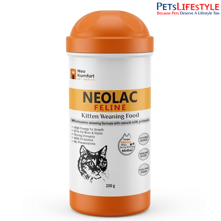 Neo Kumfurt Neolac Feline – Highly Digestible Kitten Weaning Food for Healthy Growth, Brain & Eye Development