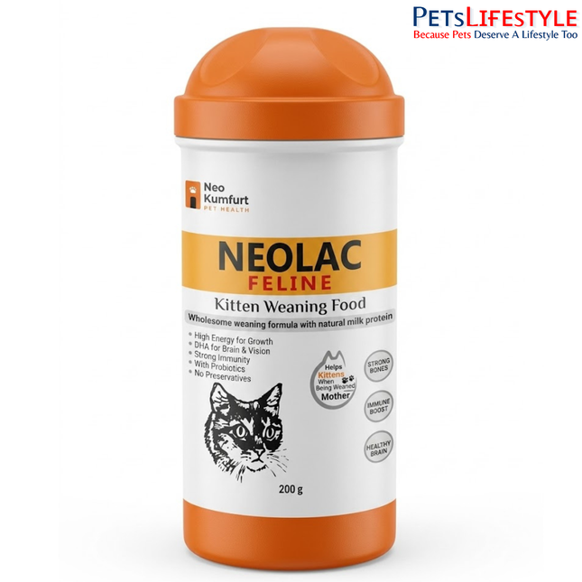 Neo Kumfurt Neolac Feline – Highly Digestible Kitten Weaning Food for Healthy Growth, Brain & Eye Development