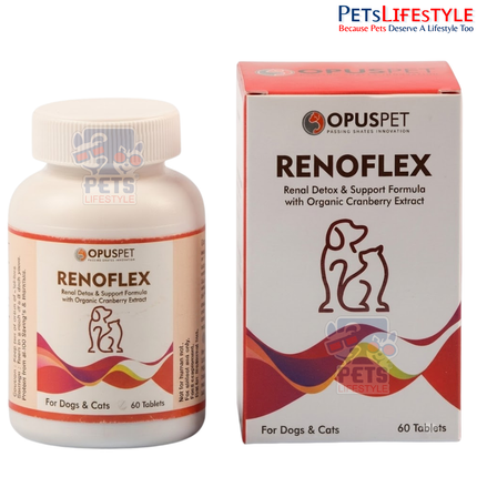 Opus Pet Renoflex | Advanced Renal Detox & Kidney Support Tablets for Dogs & Cats | 60 Tablets