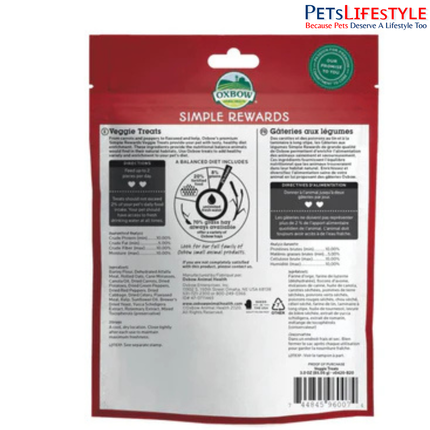 Oxbow Simple Rewards Veggie Baked Treats for Rabbits, Guinea Pigs & Small Pets – 85g