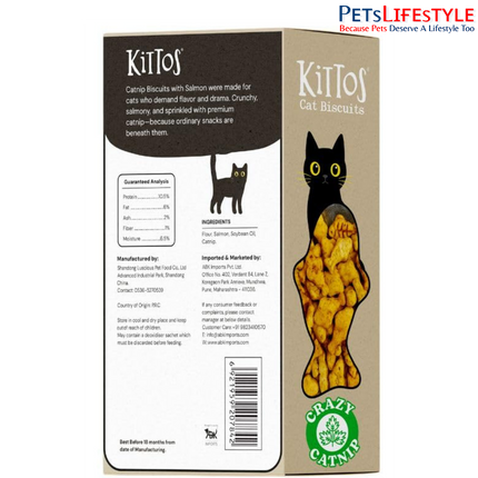 Kittos Cat Biscuits Salmon & Catnip Flavour 80g