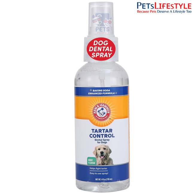 Arm & Hammer Tartar Control Dental Spray for Dogs Mint 118 ml | Fresh Breath & Gum Care Oral Spray