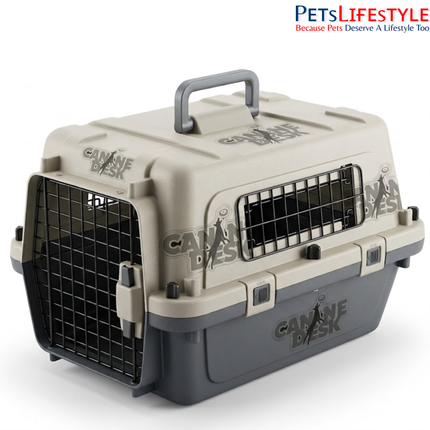 Canine Desk Flight Carrier (19 x 13 x 16 Inches) | IATA Airline Approved Small Dog, Puppy & Kitten Travel Crate