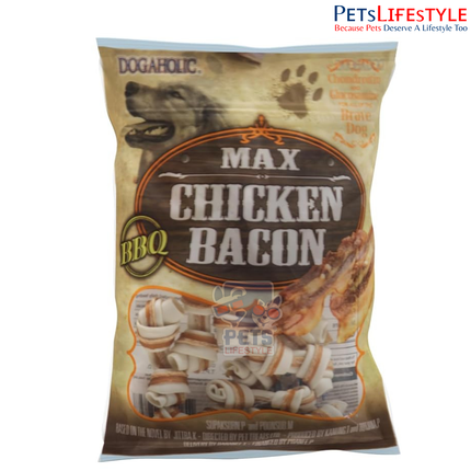 Dogaholic BBQ Max Chicken Bacon Bone Dog Treats